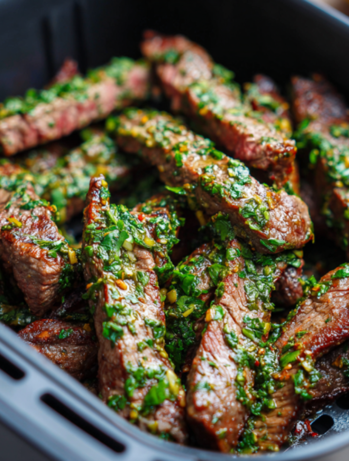 Air Fryer Chimichurri Steak Strips