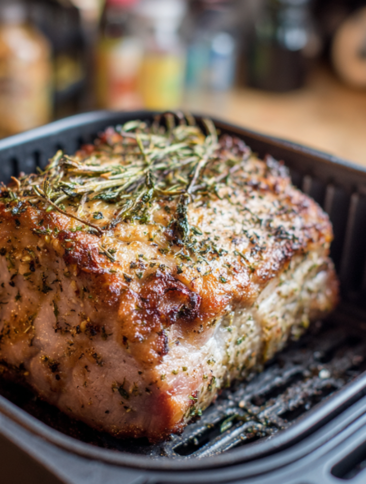 Air Fryer Garlic Herb Pork Loin Roast