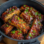 Air Fryer Honey Garlic Glazed Baby Back Ribs