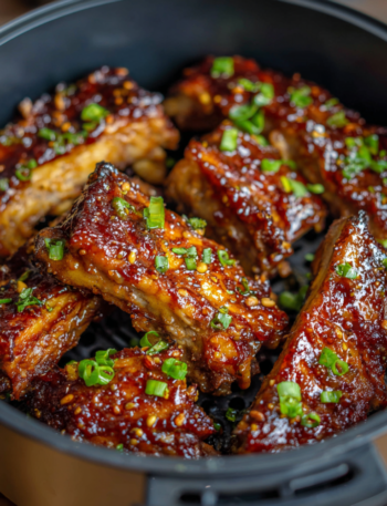 Air Fryer Honey Garlic Glazed Baby Back Ribs