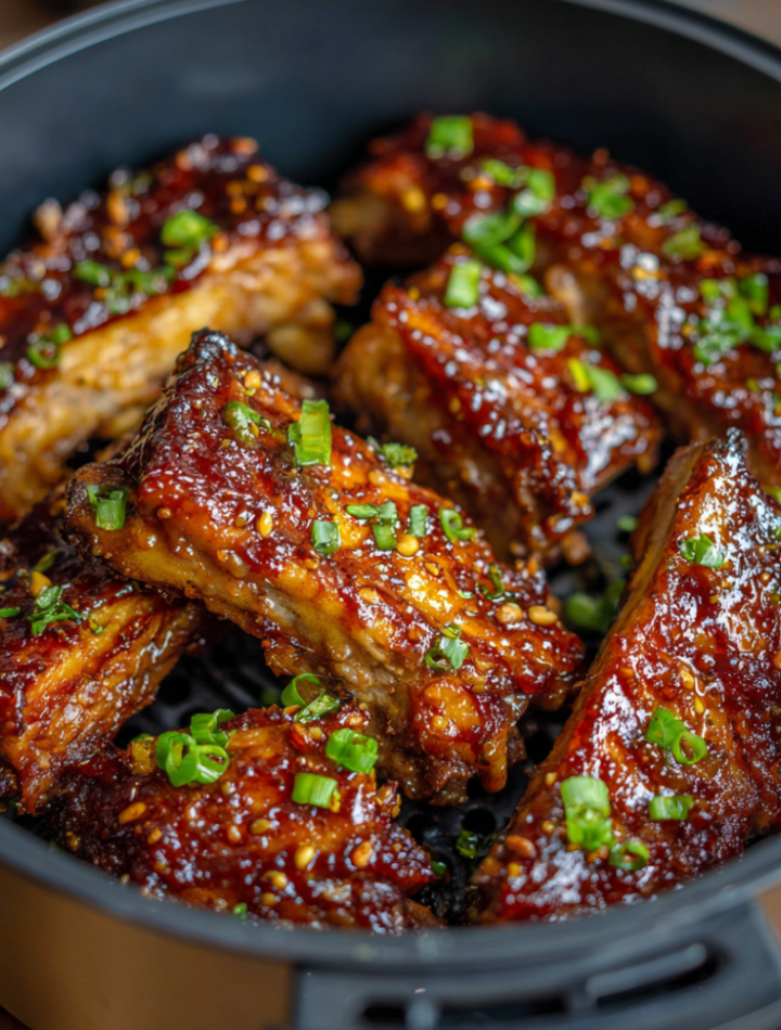 Air Fryer Honey Garlic Glazed Baby Back Ribs