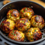 Air Fryer Jalapeño Cheddar Pork Meatballs