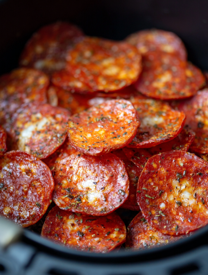 Air Fryer Pepperoni Chips