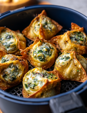 Air Fryer Spinach Artichoke Wontons