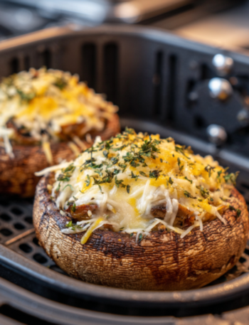 Air Fryer Stuffed Portobello Mushrooms