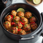 Air Fryer Thai Peanut Pork Meatballs