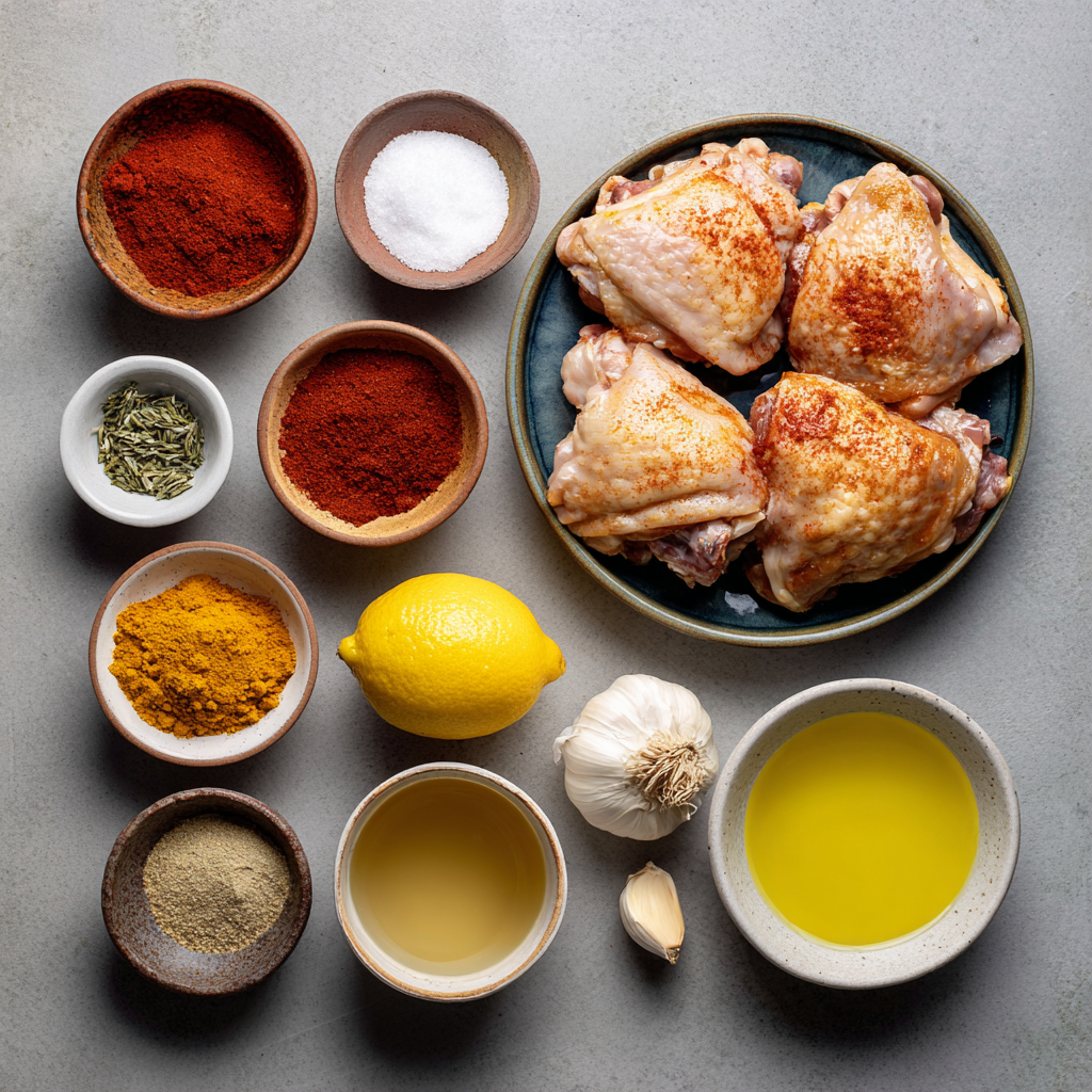 Air Fryer Harissa Chicken Thighs ingredients