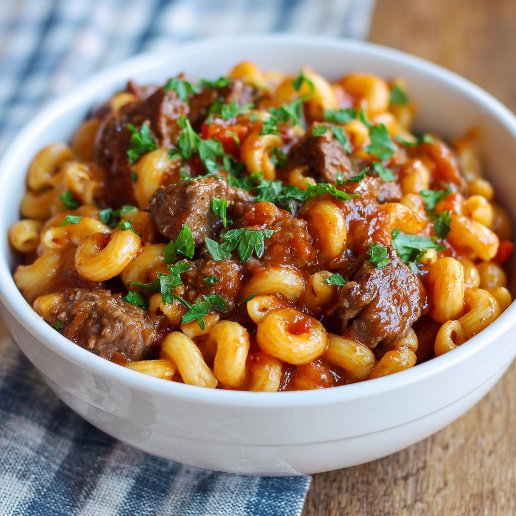 how to make Air Fryer American Beef Goulash