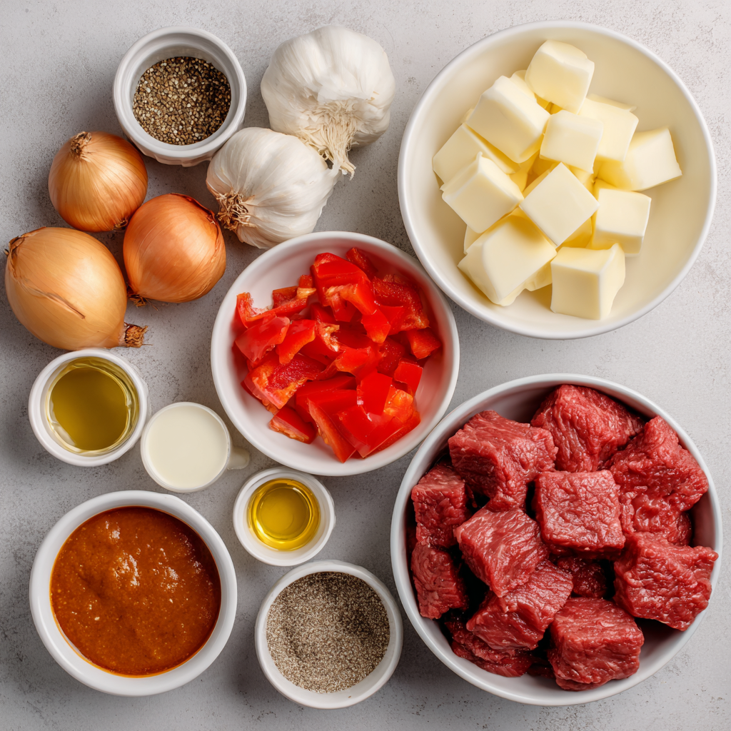 Air Fryer American Beef Goulash ingredients