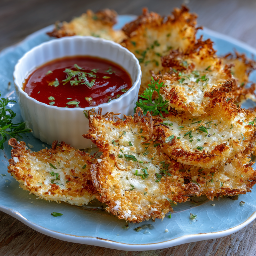 how to make Air Fryer Mozzarella Crisps