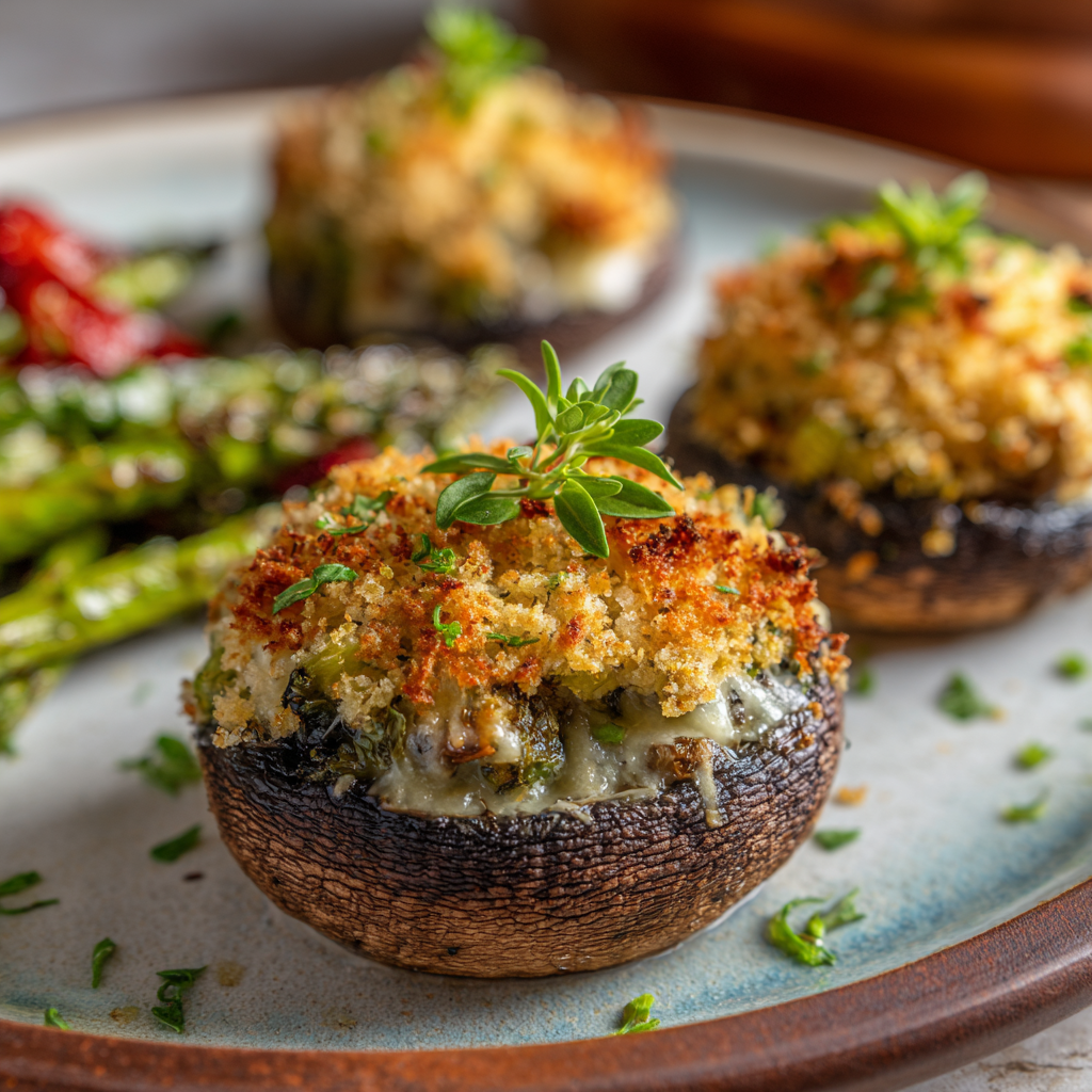 how to make Air Fryer Stuffed Portobello Mushrooms