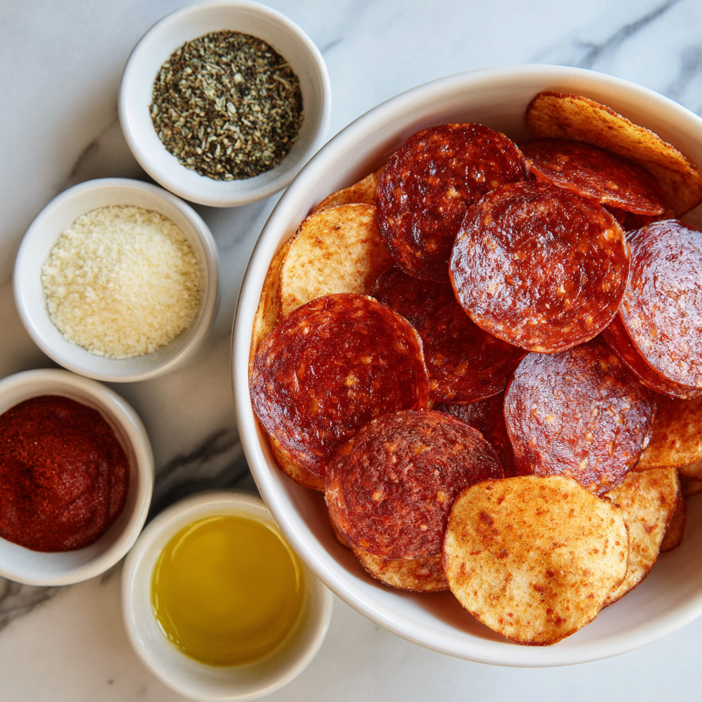 Air Fryer Pepperoni Chips ingredients