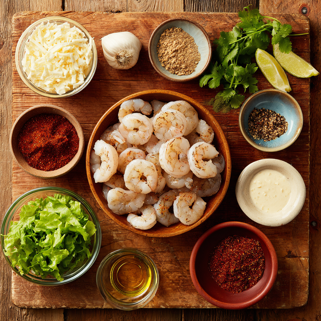 Air Fryer Spicy Shrimp Salad ingredients