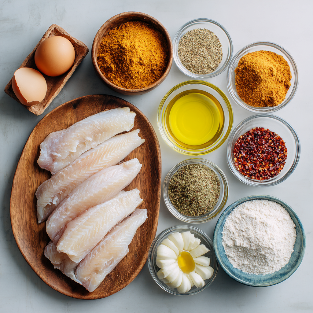 Ingredients of Air Fryer Southern Fried Tilapia 