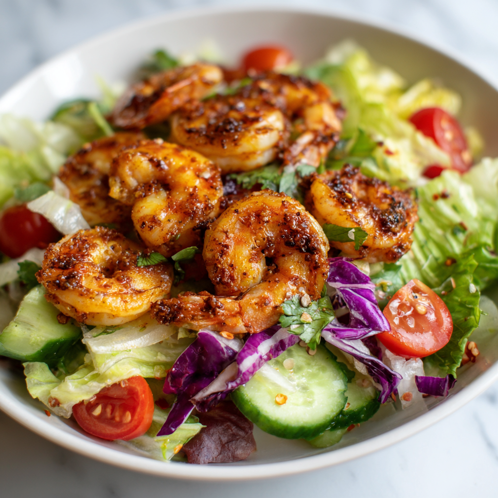 how to make Air Fryer Spicy Shrimp Salad