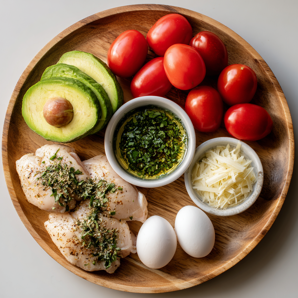 Air Fryer Chicken Avocado Caprese ingredients