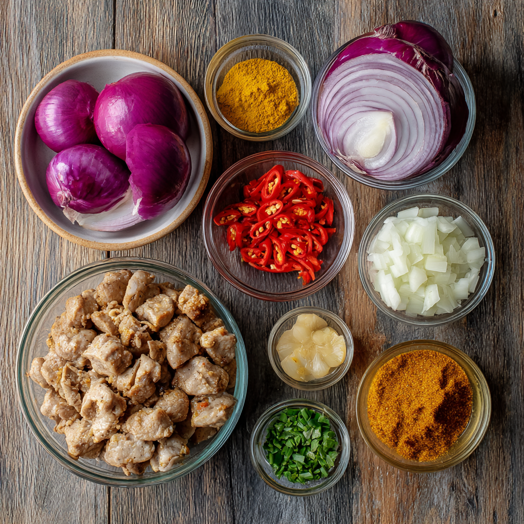 Air Fryer Coconut Curry Pork Bowl ingredients