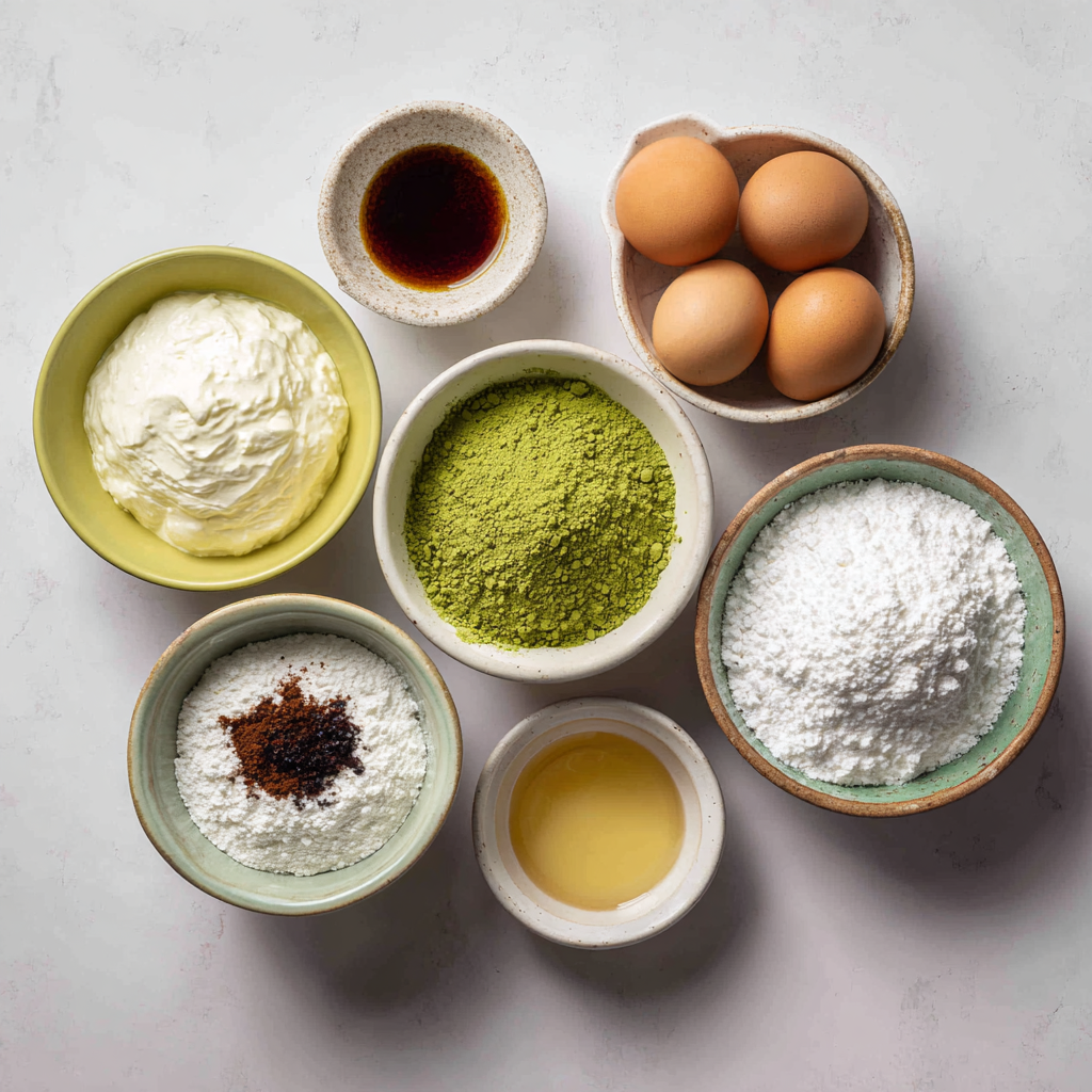 Air Fryer Matcha Soufflé ingredients
