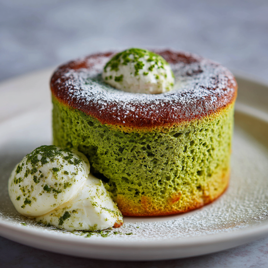 how to make Air Fryer Matcha Soufflé