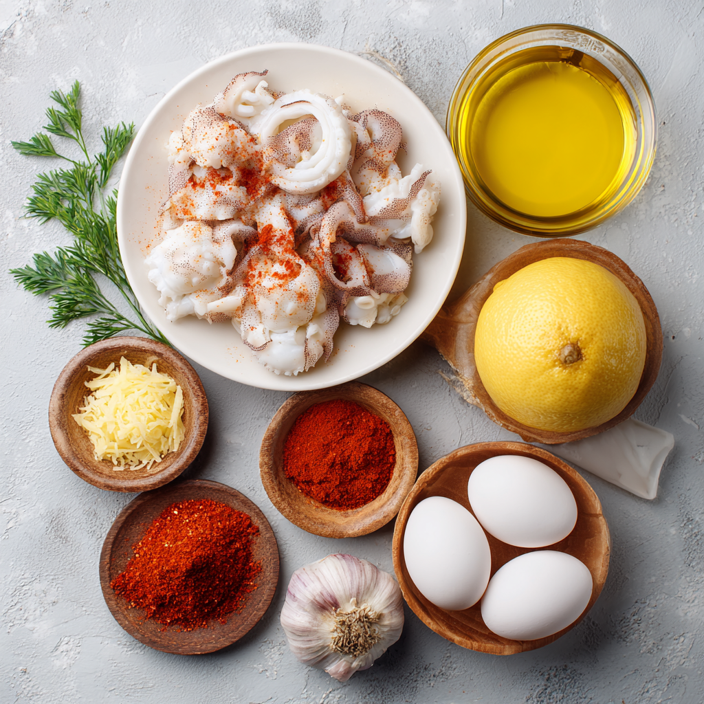 Air Fryer Paprika Squid ingredients