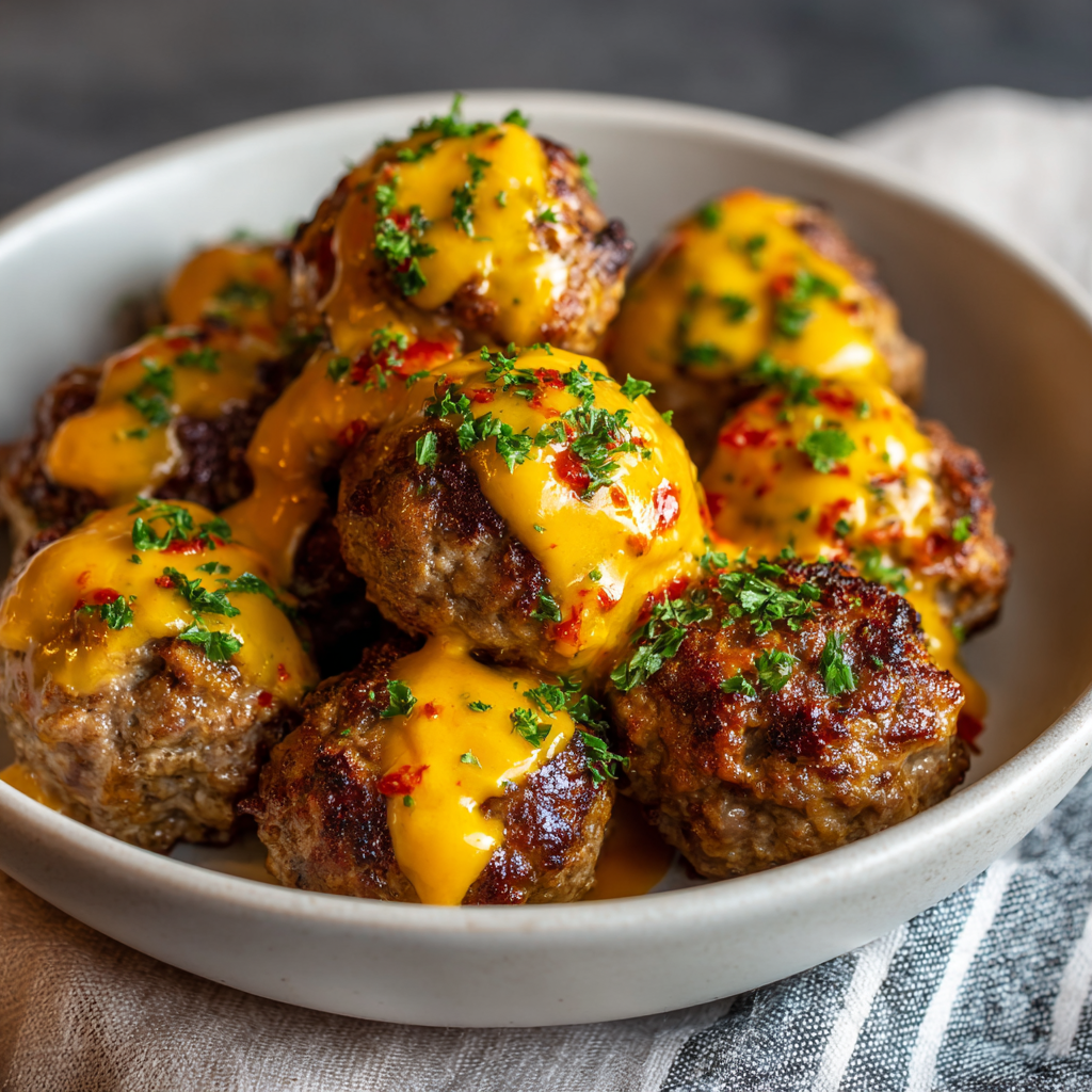 how to make Air Fryer Cheeseburger Meatballs