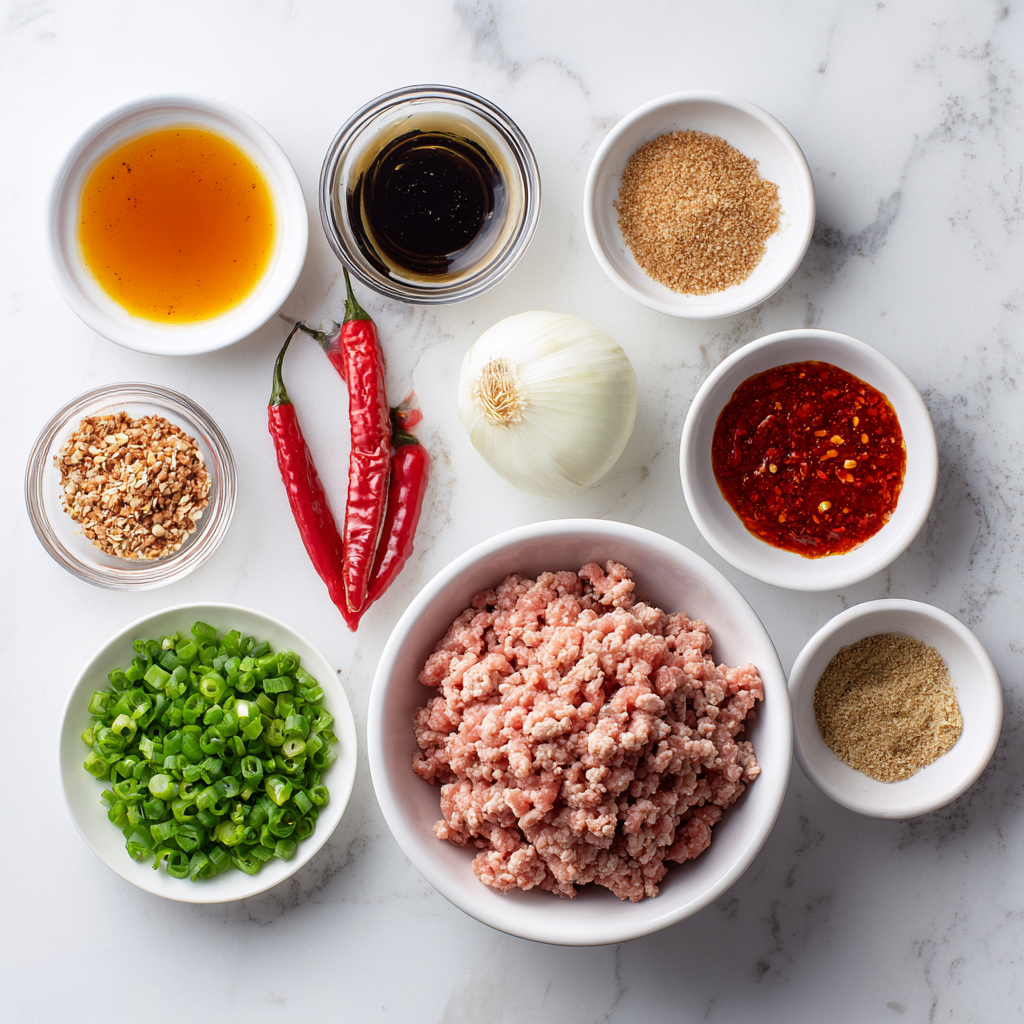Air Fryer Sweet Chili Ground Pork Bowl ingredients