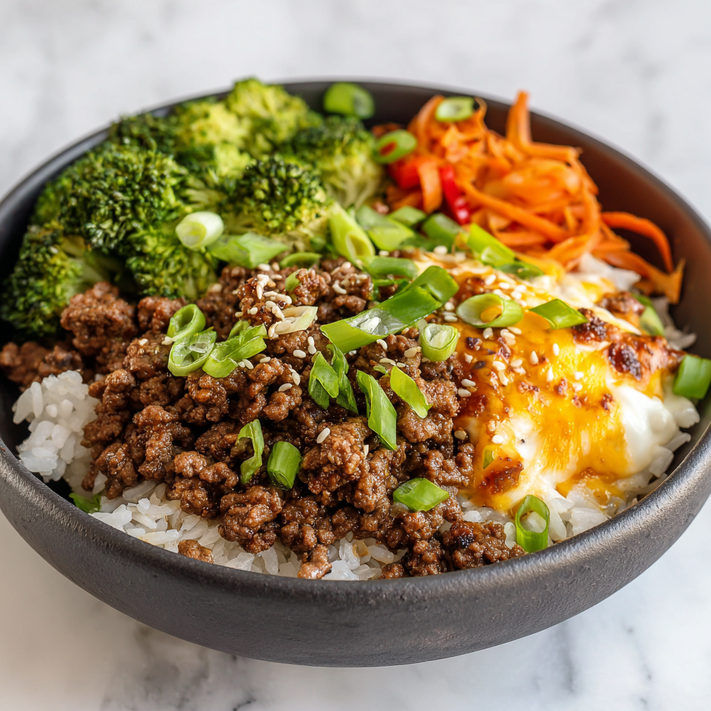 How to make Air Fryer Korean Ground Beef Bowls