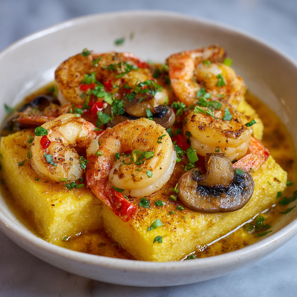 how to make Air Fryer Seafood Polenta