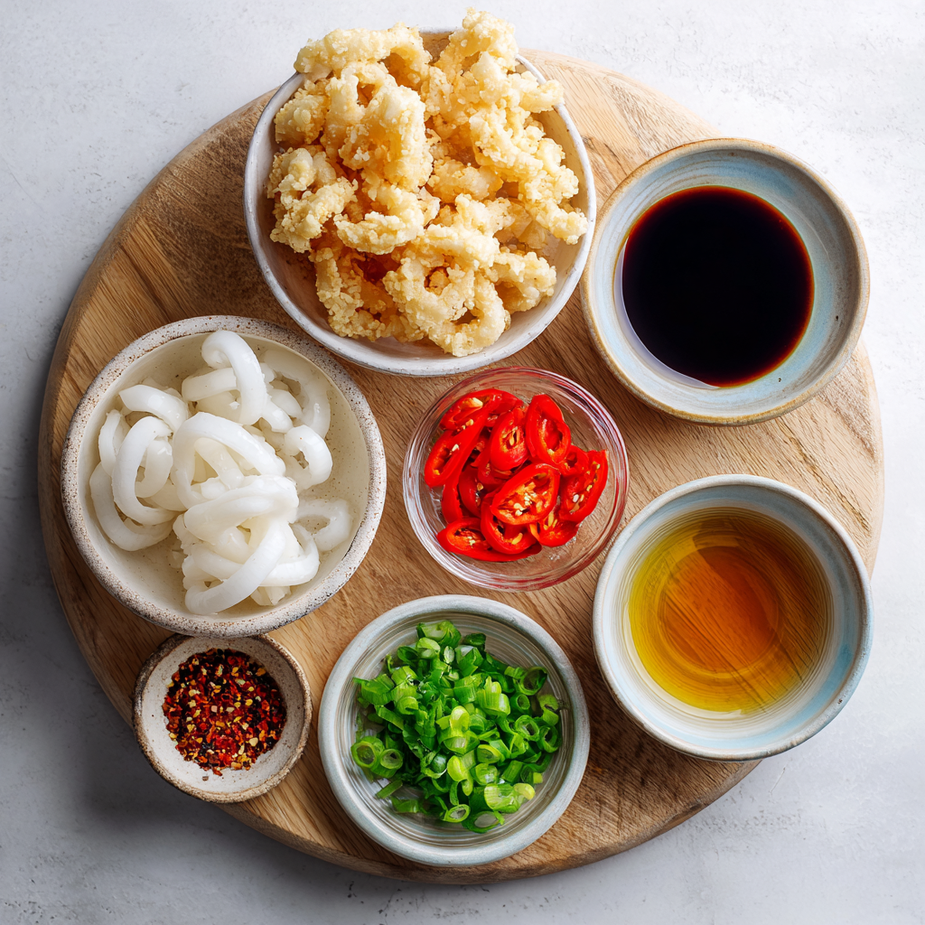 Air Fryer Salt and Pepper Squid ingredients