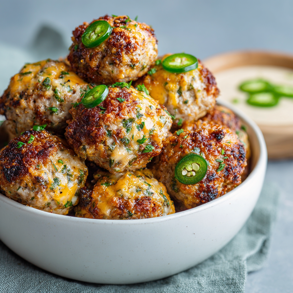 how to make Air Fryer Jalapeño Cheddar Pork Meatballs