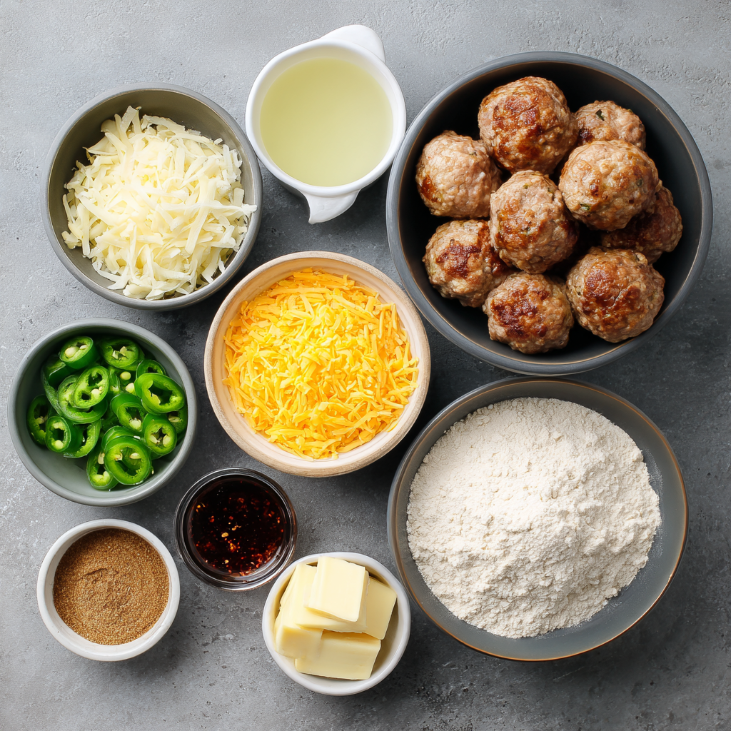 Air Fryer Jalapeño Cheddar Pork Meatballs ingredients