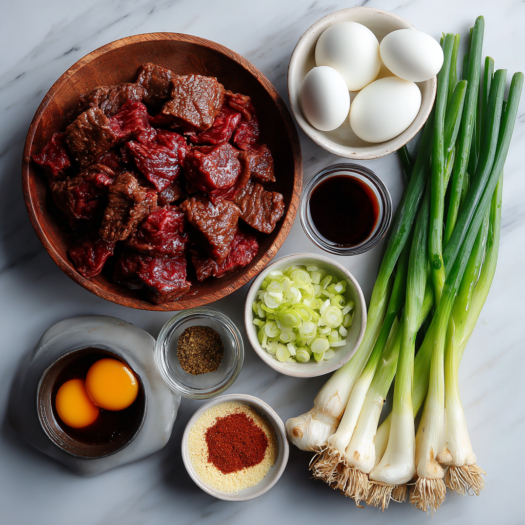 Air Fryer Mongolian Beef Steak Strips ingredients