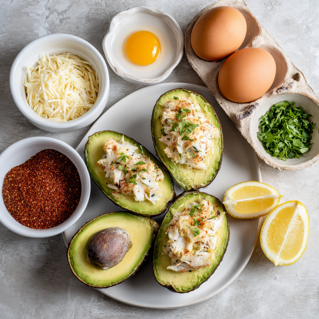 Air Fryer Crab Stuffed Avocados ingredients