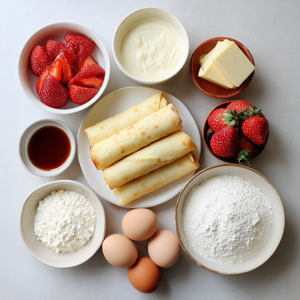 Air Fryer Strawberry Cheesecake Egg Rolls ingredients