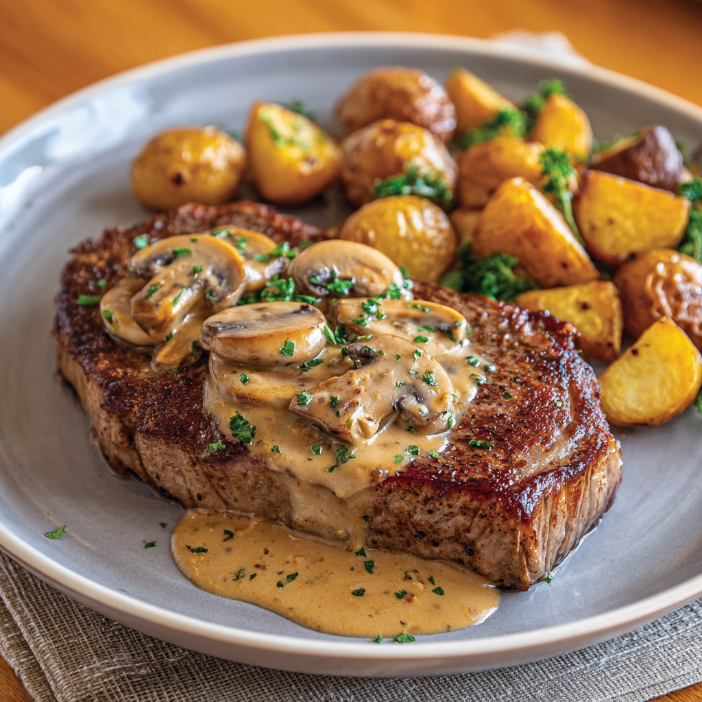 how to make Air Fryer Steak Diane