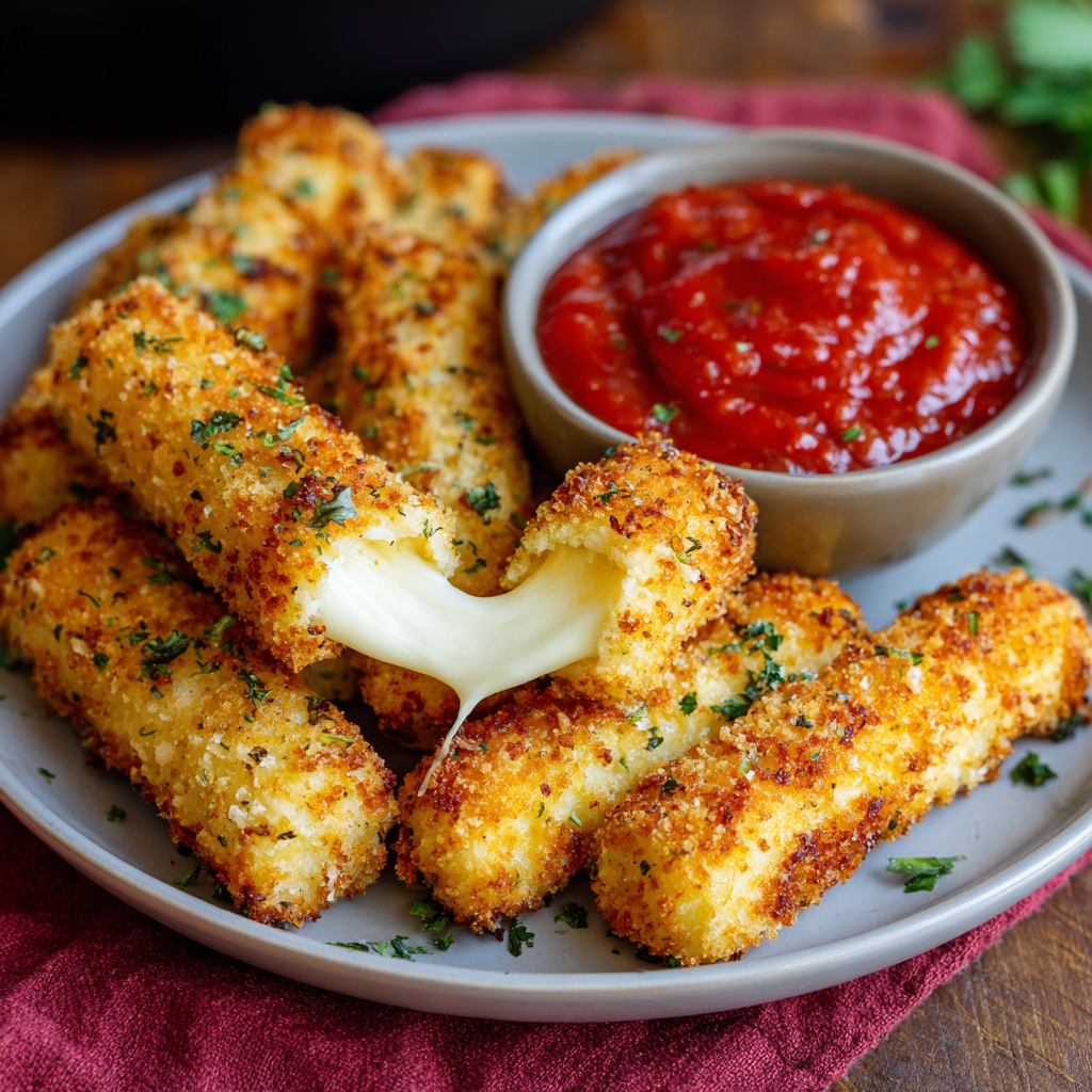 how to make Air Fryer Keto Mozzarella Sticks