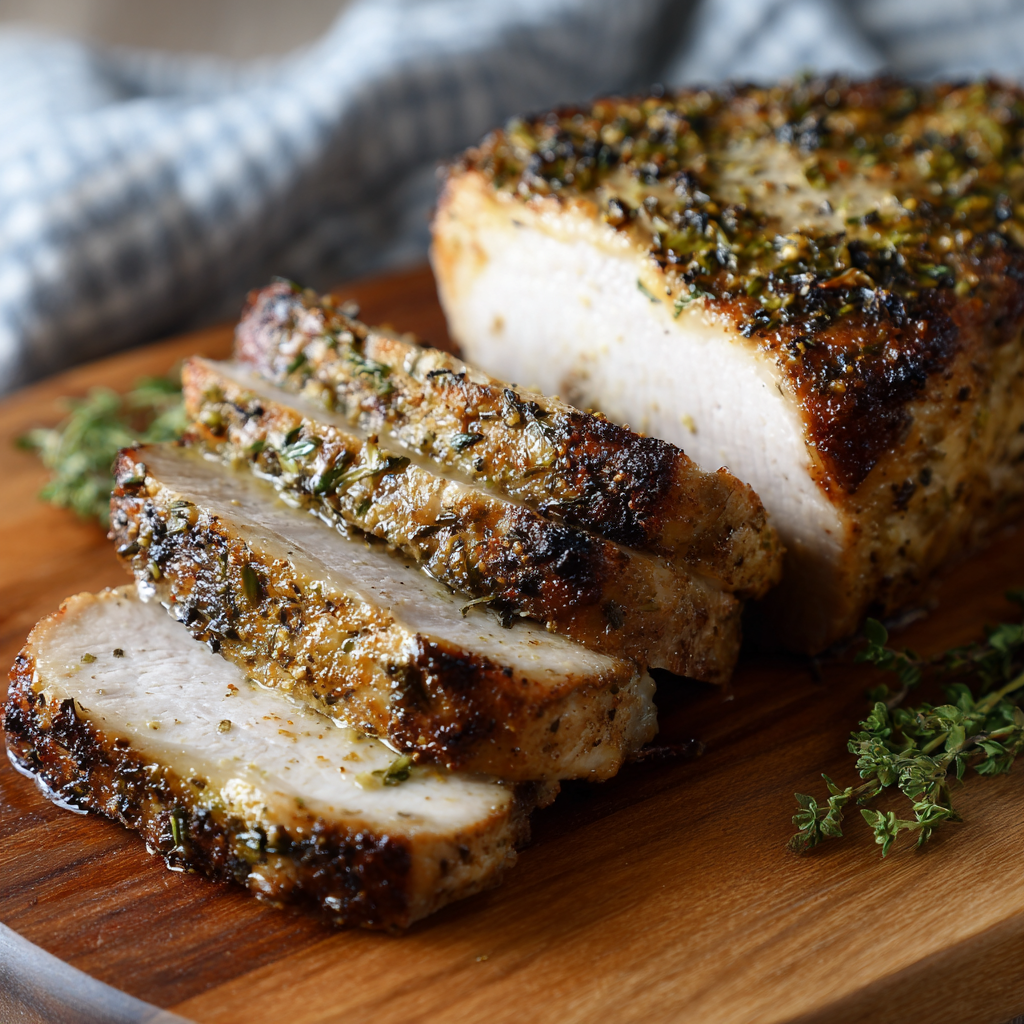 how to make Air Fryer Garlic Herb Pork Loin Roast