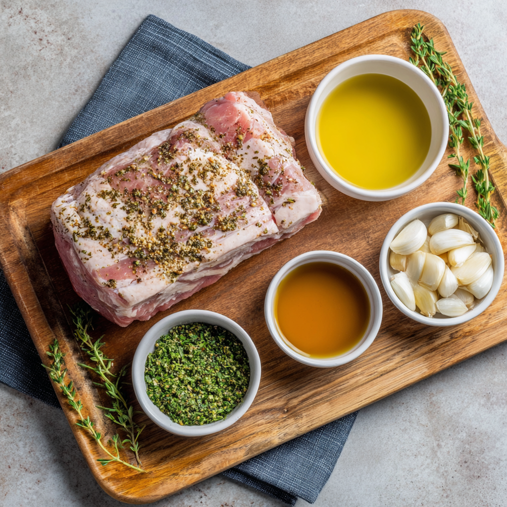Air Fryer Garlic Herb Pork Loin Roast ingredients