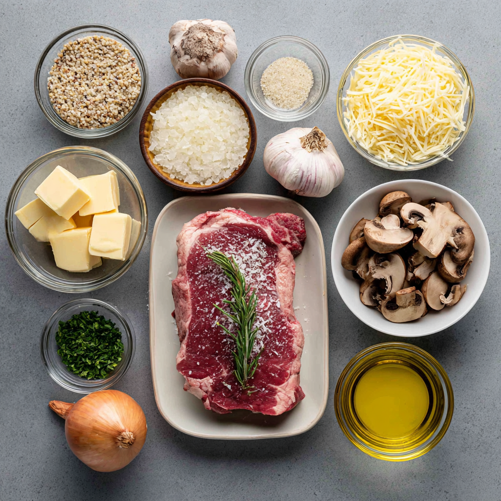 ingredients of Air Fryer Creamy Tuscan Steak