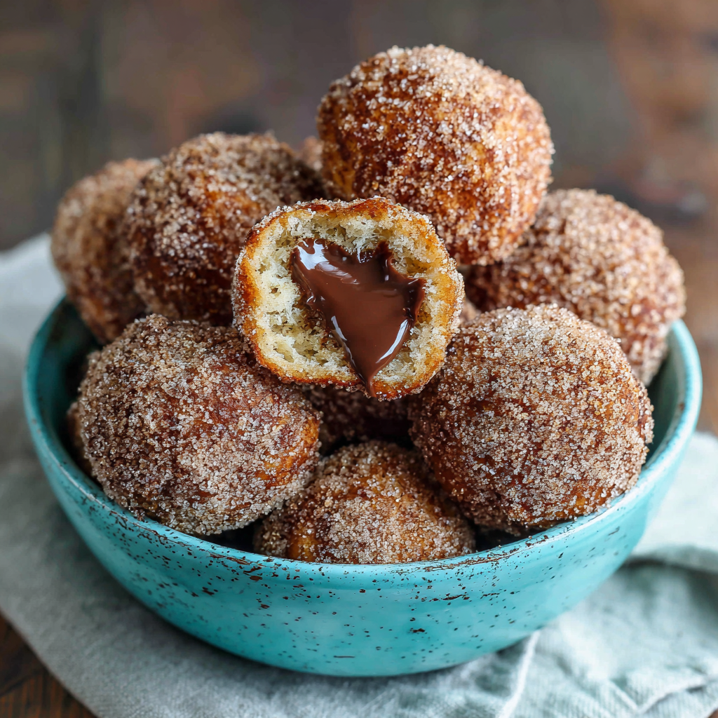 How to make Air Fryer Chocolate Churro Donut Holes