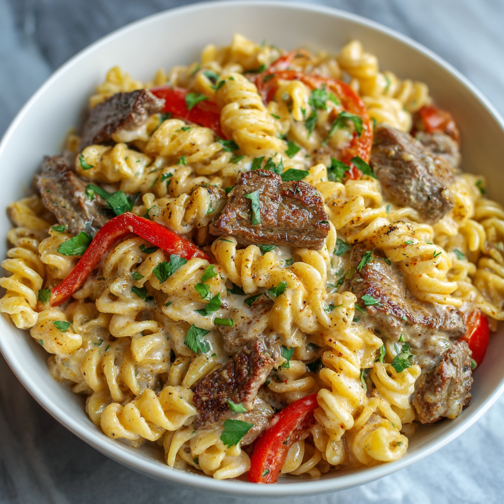 How to make Air Fryer Creamy Cajun Steak Pasta