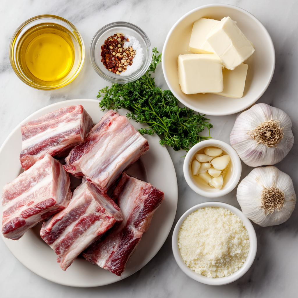 Air Fryer Creamy Garlic Ribs ingredients