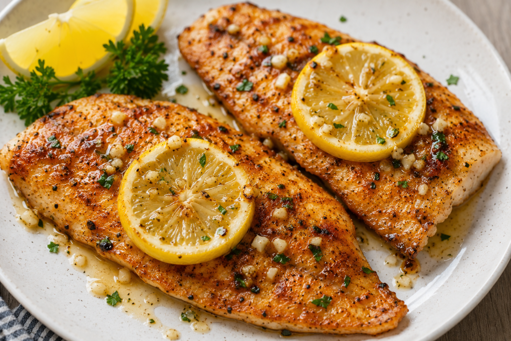 Air Fryer Lemon Garlic Snapper Fillets