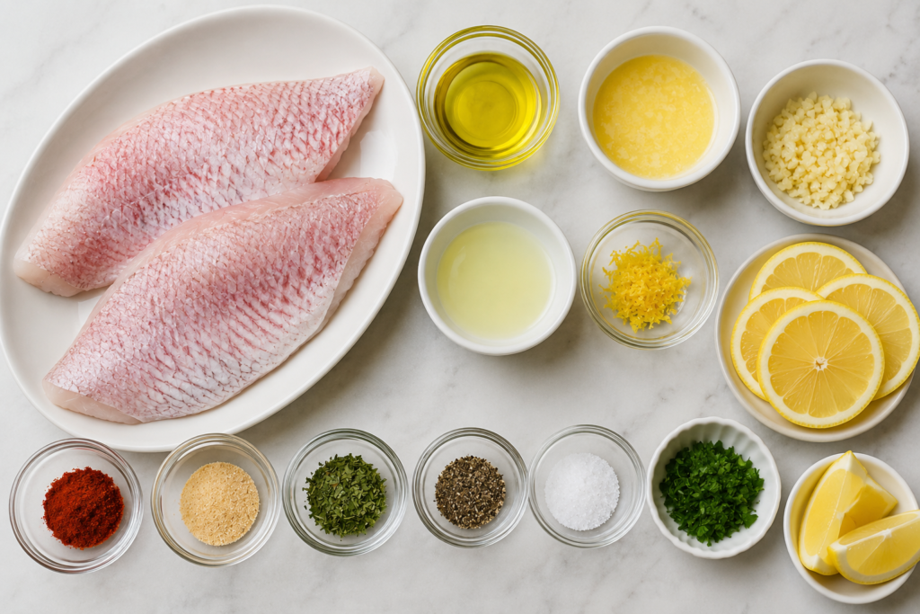Air Fryer Lemon Garlic Snapper Fillets